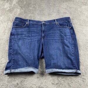 Levis Classic Bermuda Jean‎ Shorts Womens 24W Blue Cuffed Denim